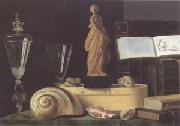 Sebastian Stoskopff Still Life with a Statuette and Shells (mk05) oil painting on canvas